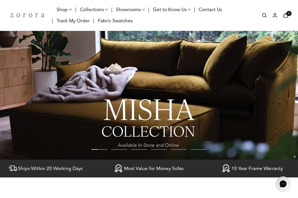 zororasofas.co.za homepage screenshot