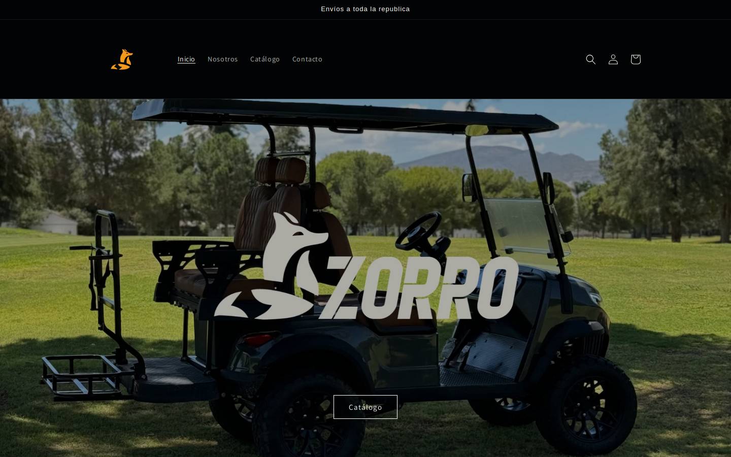 zorrogolfcars.com homepage screenshot