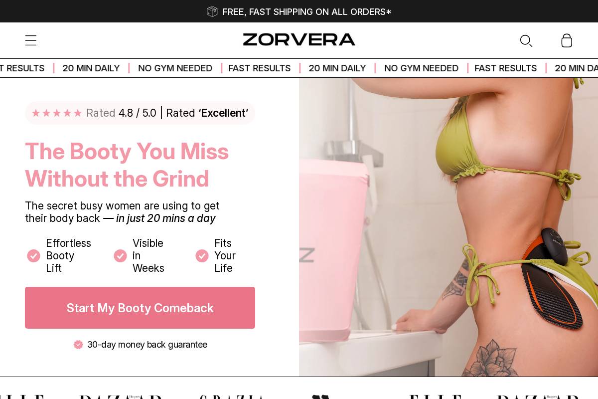 Zorvera homepage screenshot