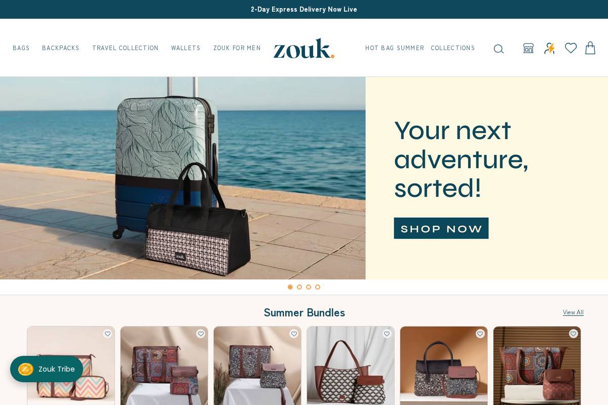zouk.co.in homepage screenshot