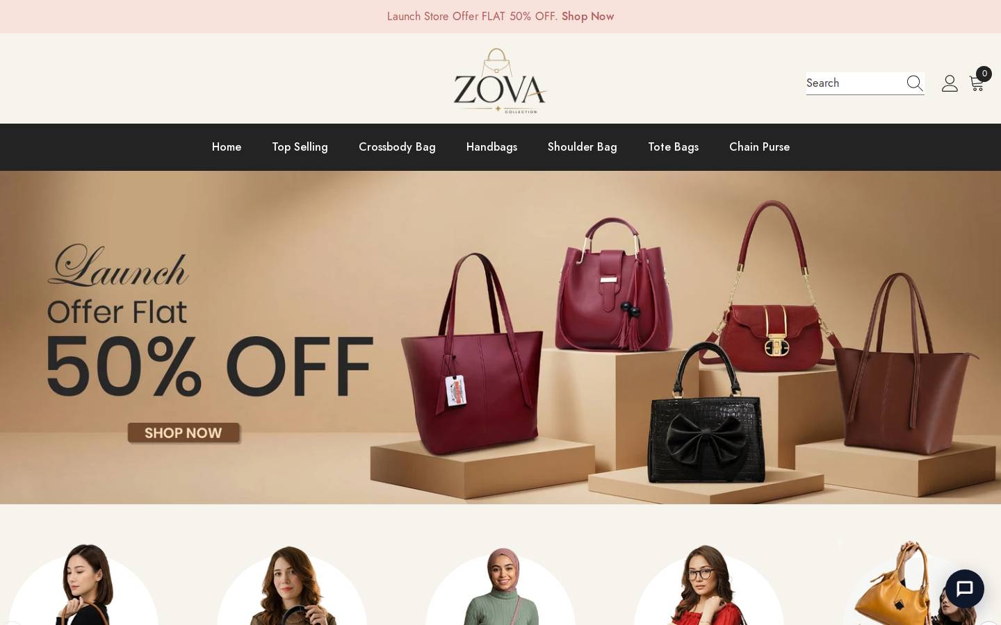 zovacollection.com homepage screenshot