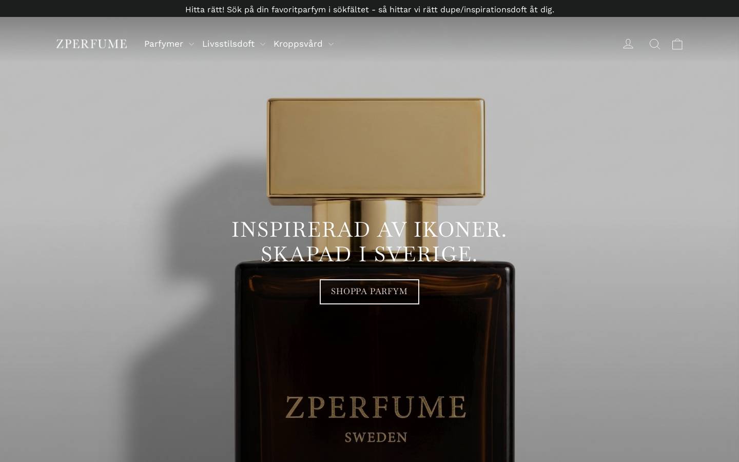 Zperfume homepage screenshot