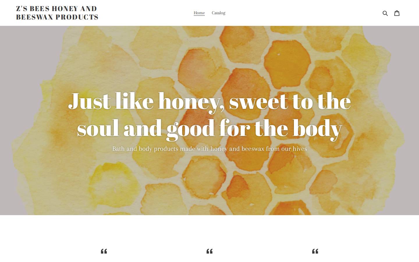 zsbeeshoney.com homepage screenshot