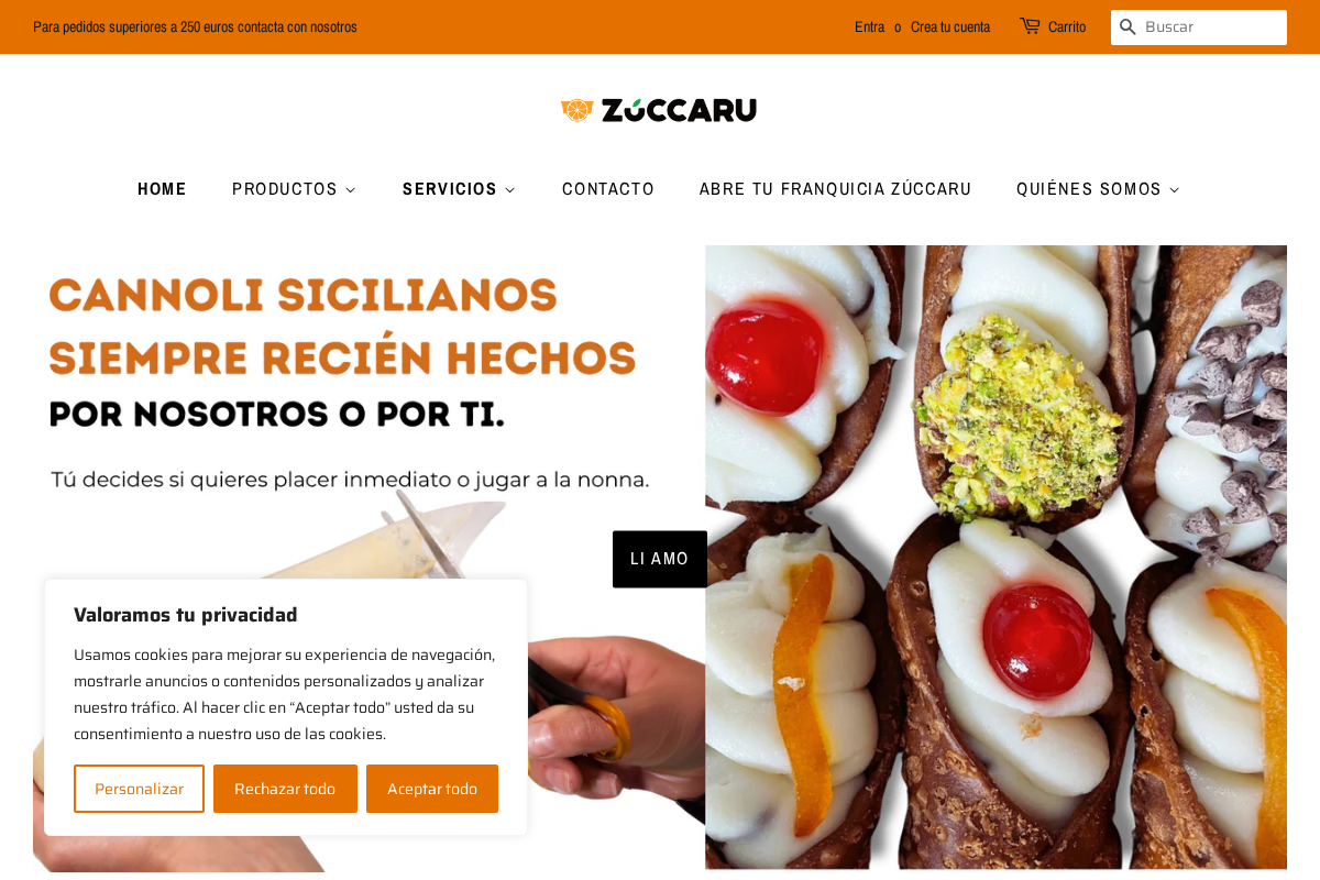 Zúccaru homepage screenshot