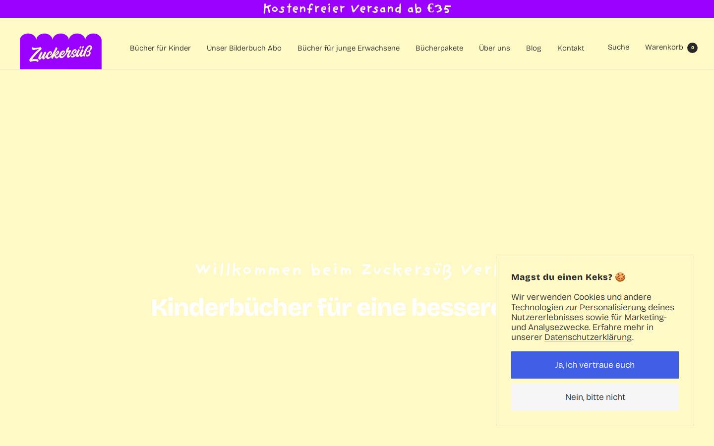 zuckersuessverlag.de homepage screenshot