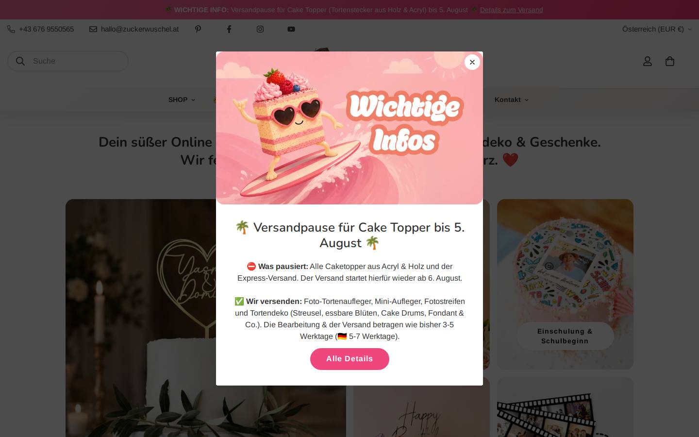 zuckerwuschel.at homepage screenshot