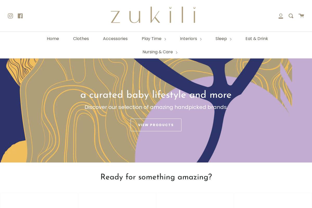 Zukili Lifestyle homepage screenshot