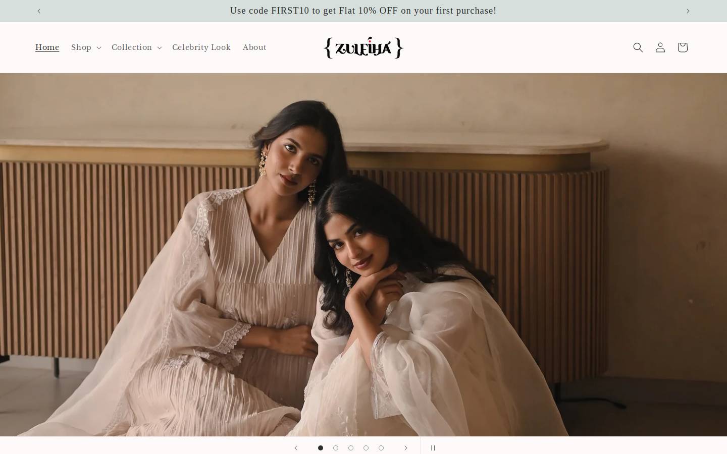 zuleiha.com homepage screenshot