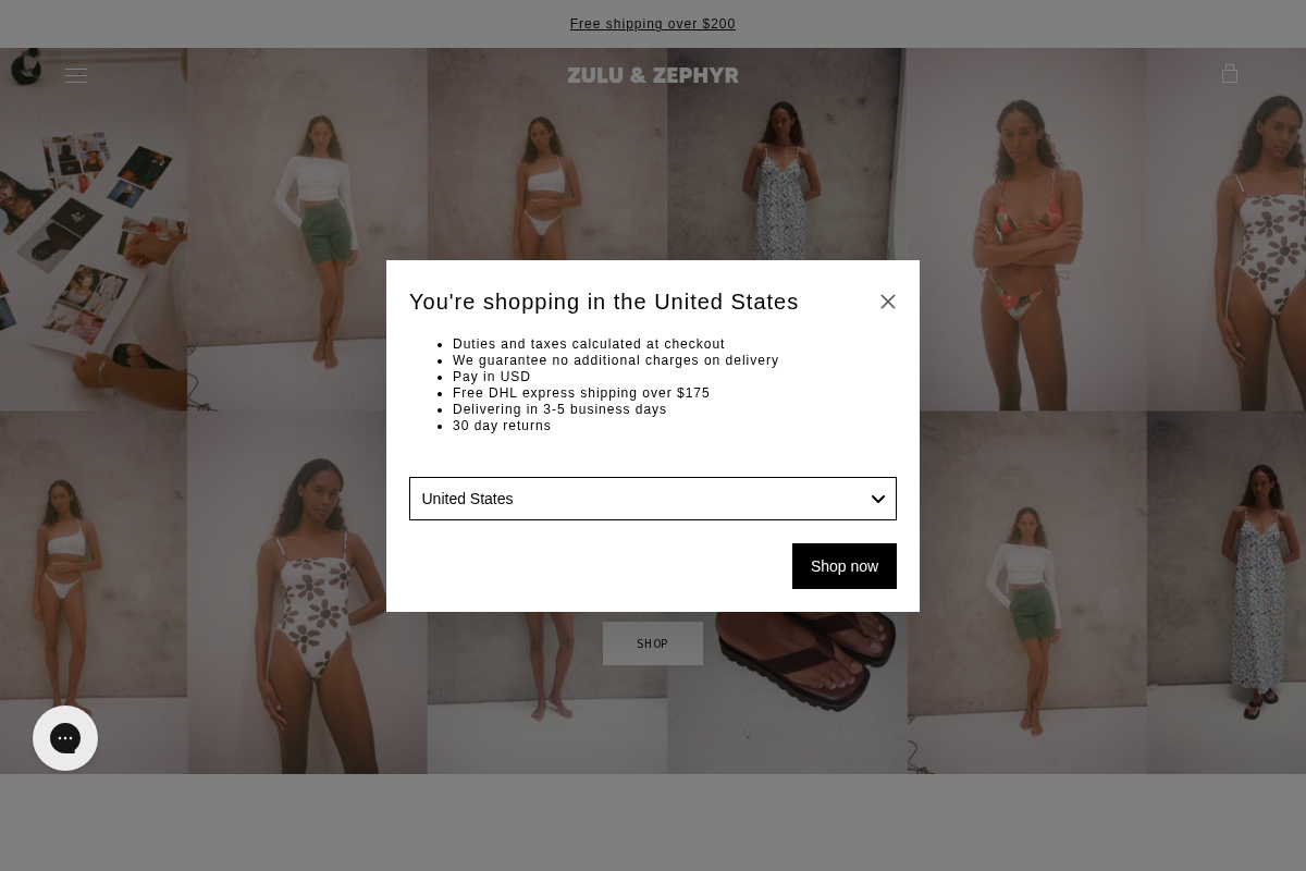 Zulu & Zephyr homepage screenshot