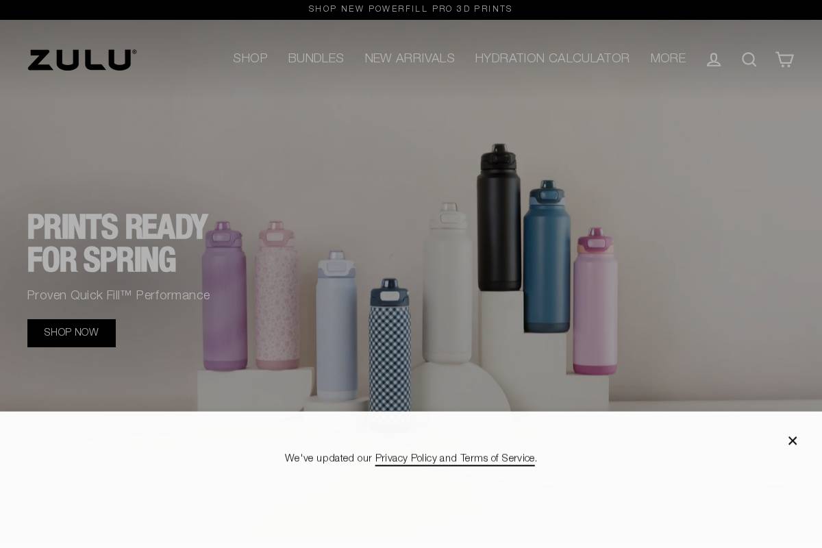 zuluathletic.com homepage screenshot