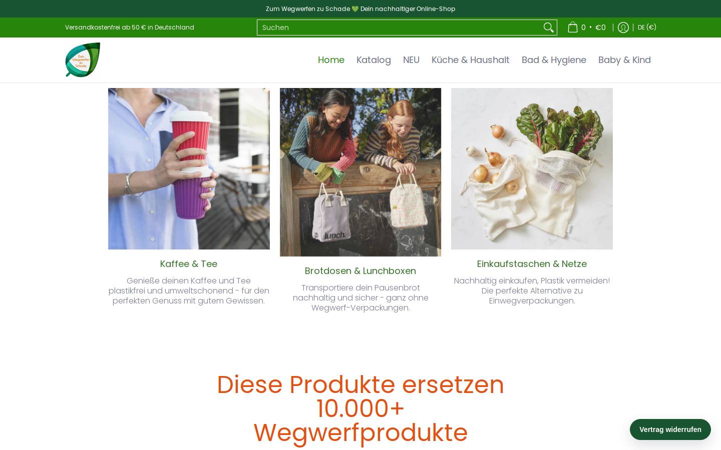 zum-wegwerfen-zu-schade.de homepage screenshot