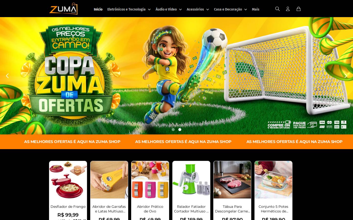 zumashop.com.br homepage screenshot