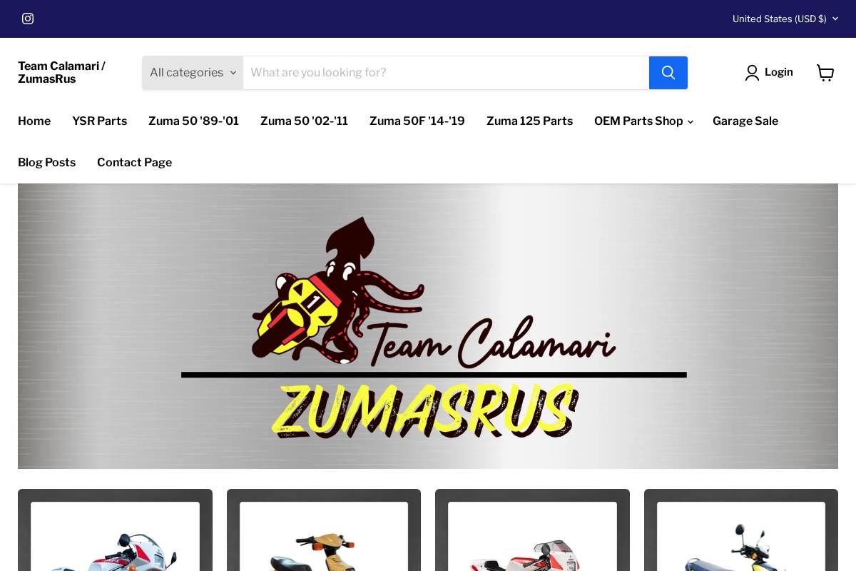 zumasrusstore.com homepage screenshot