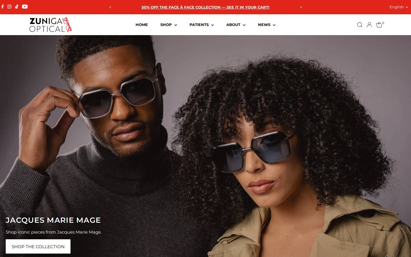 zunigaoptical.com homepage screenshot