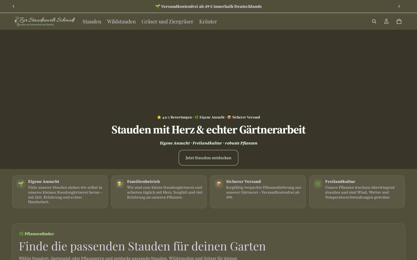 zur-staudenweltschmidt.de homepage screenshot
