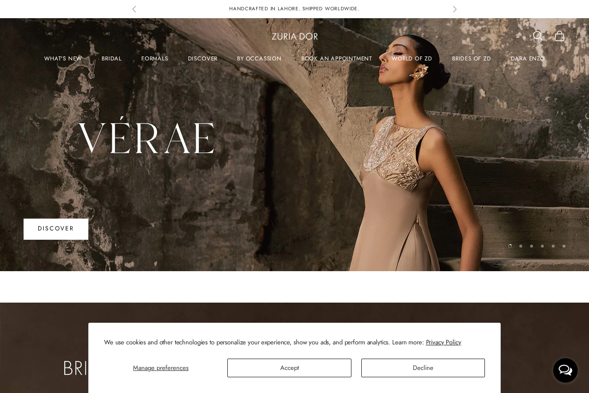 Zuria Dor homepage screenshot