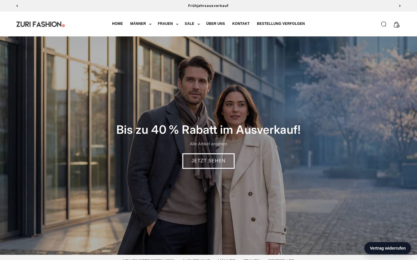 Zurifashion homepage screenshot