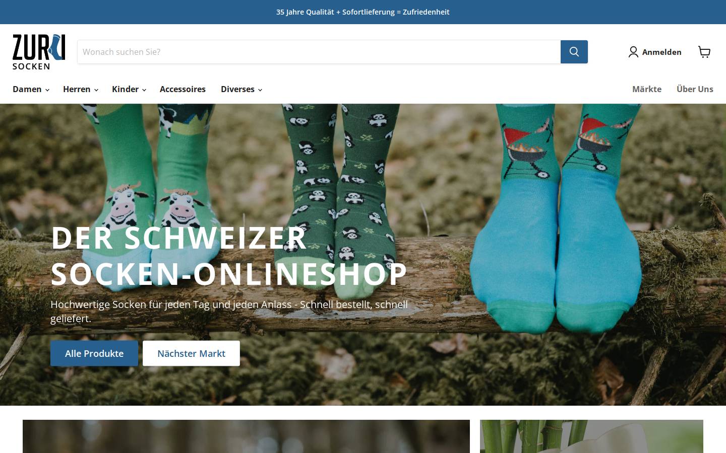 zurli-socken.ch homepage screenshot