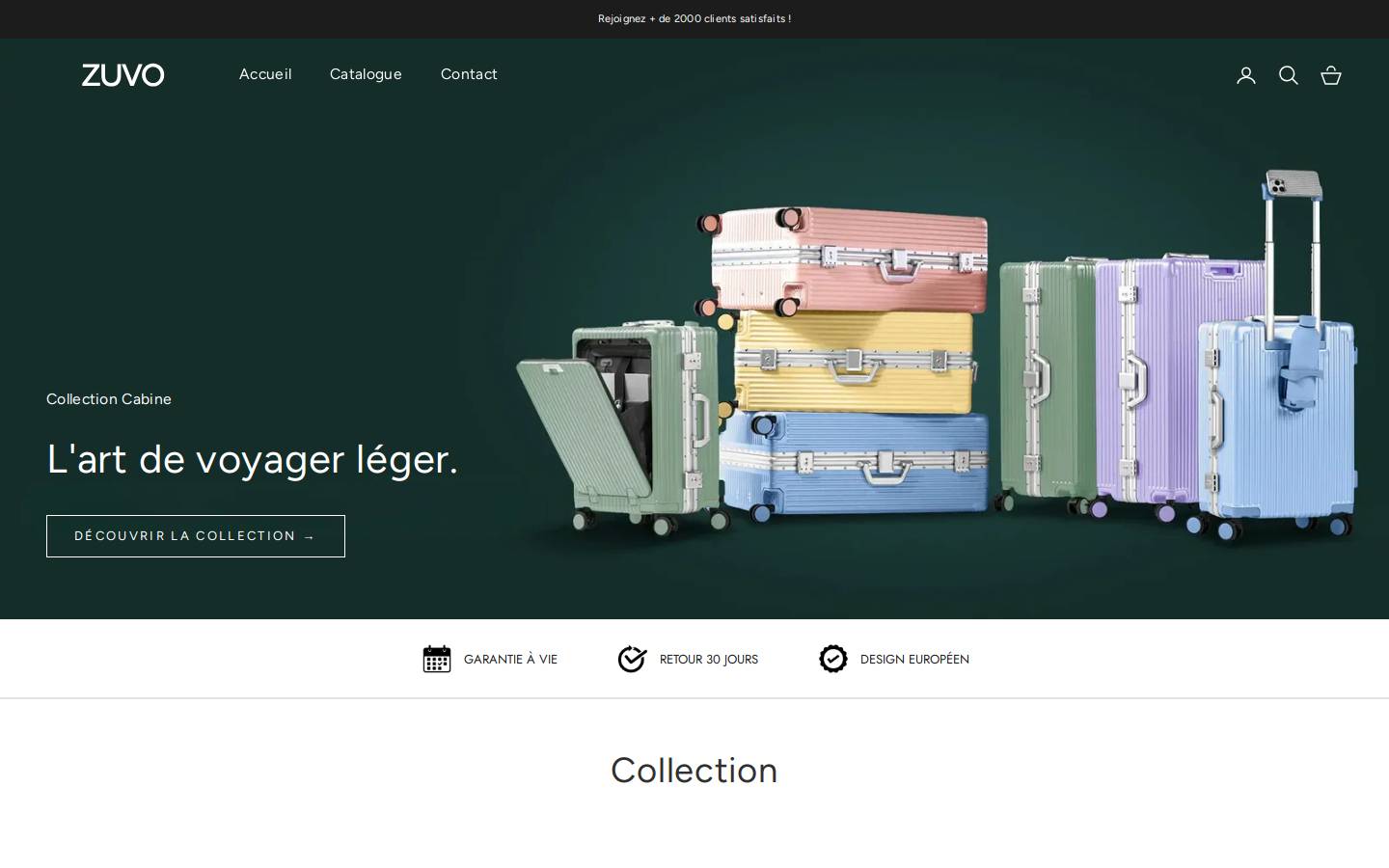 zuvo.fr homepage screenshot