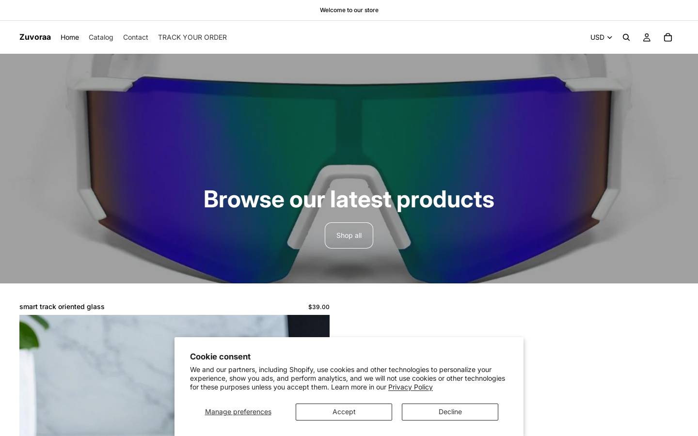 zuvoraa.com homepage screenshot