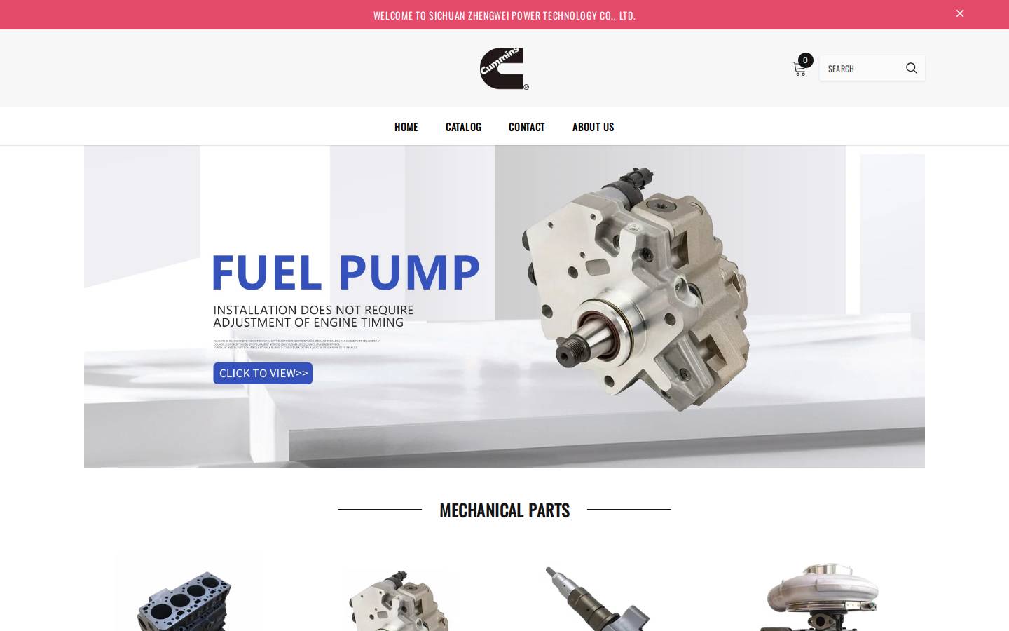 zwcummins-engine.com homepage screenshot