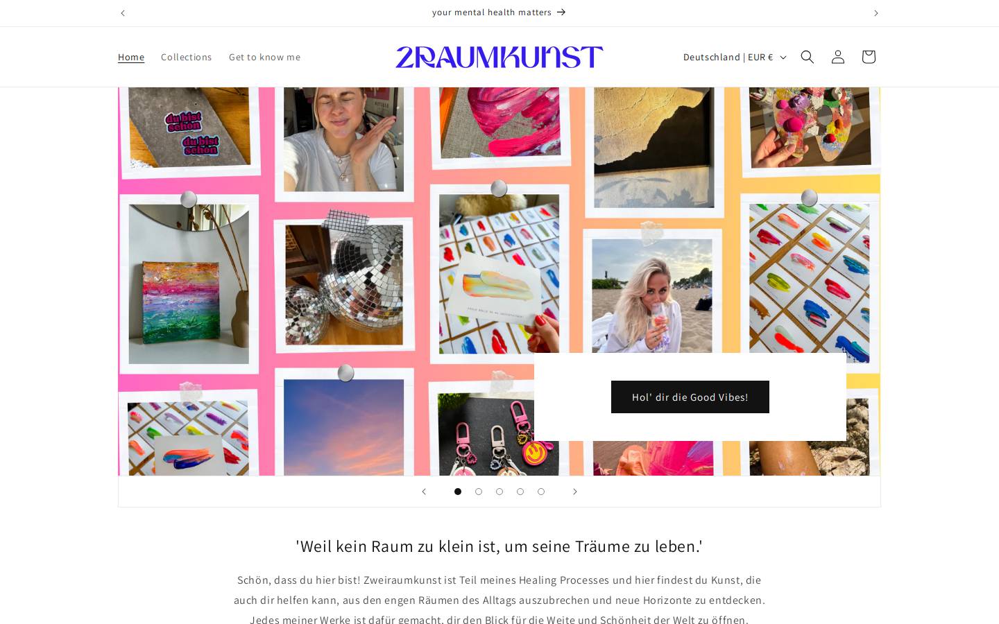 Zweiraumkunst homepage screenshot