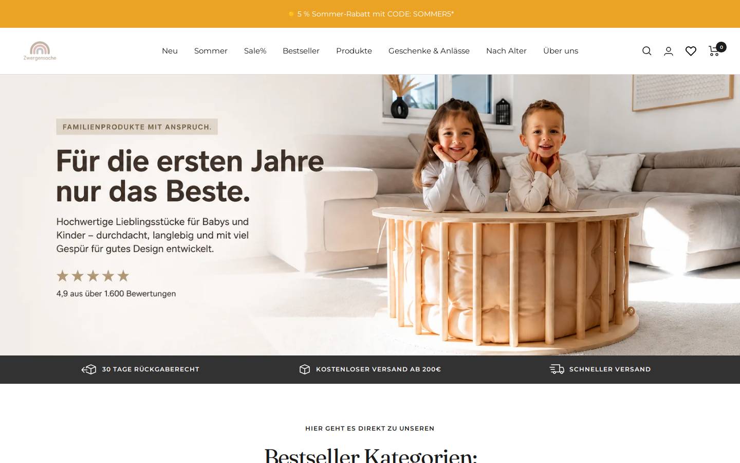 Zwergensache homepage screenshot