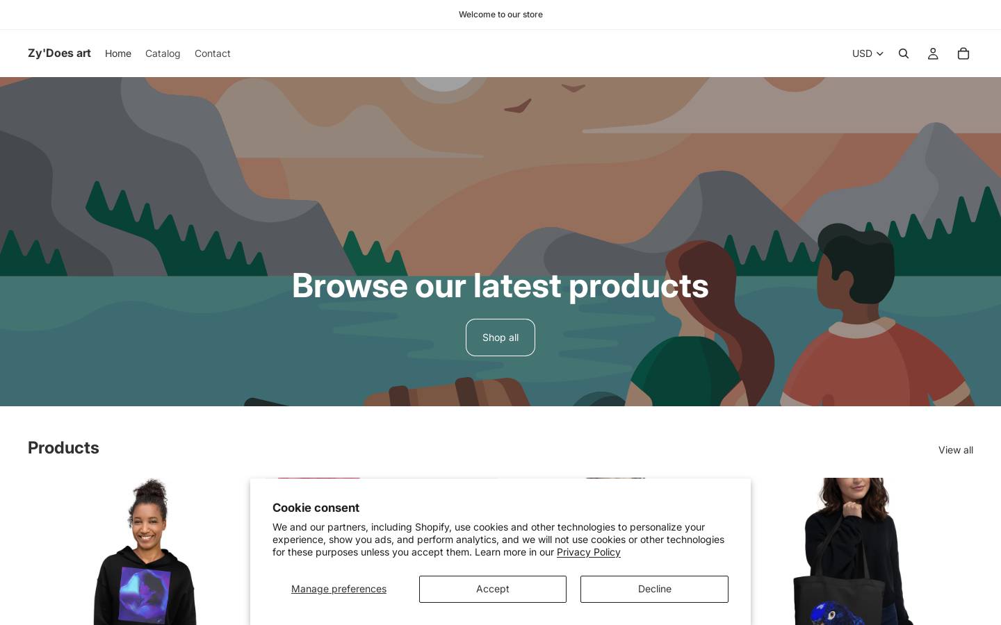 zydoseart.shop homepage screenshot