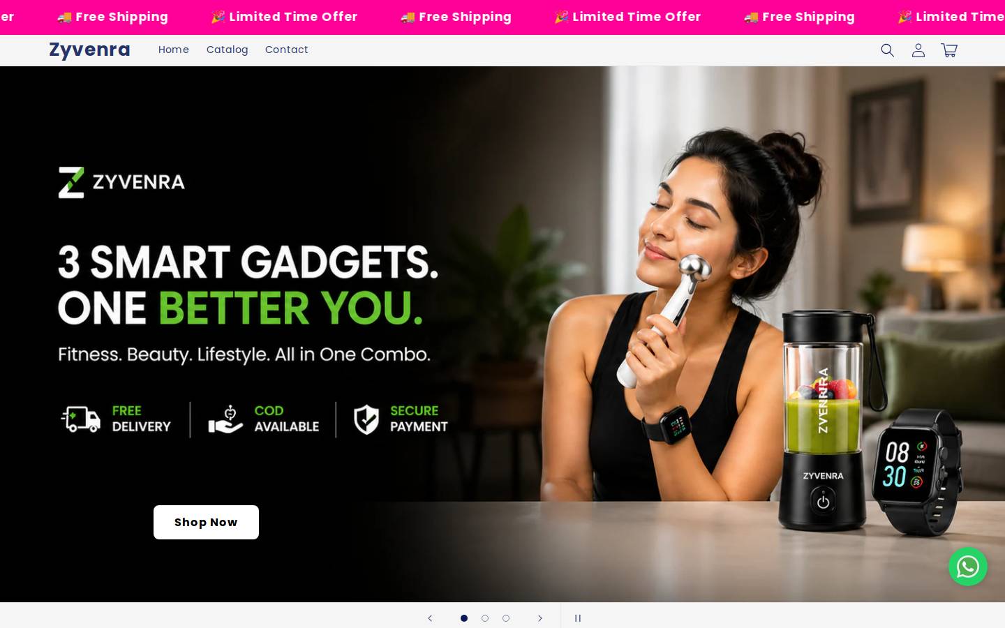 zyvenra.shop homepage screenshot