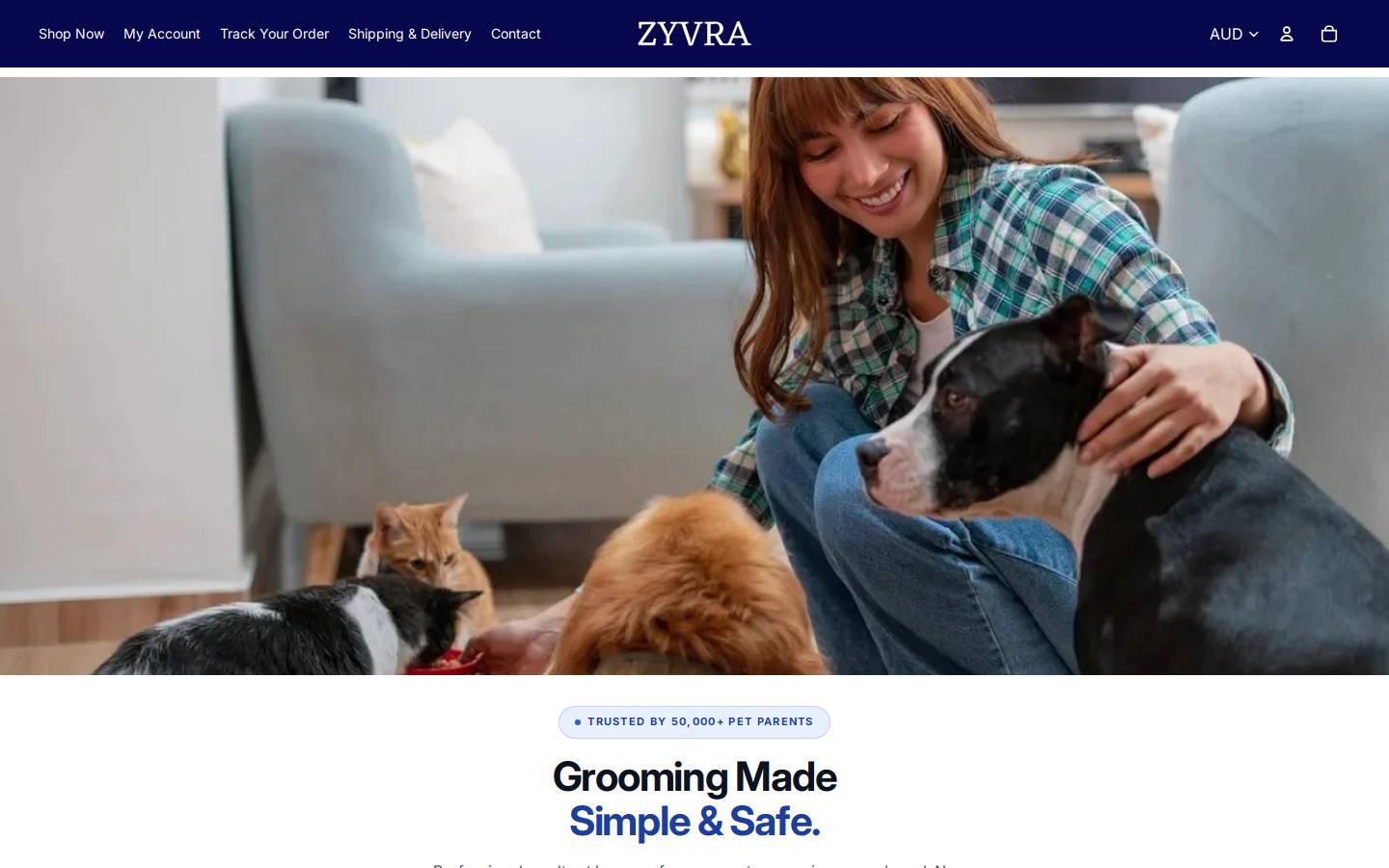 zyvrapets.com homepage screenshot