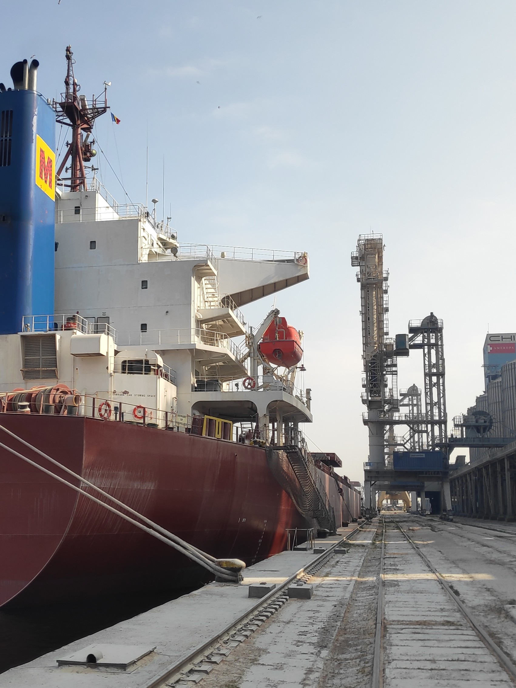 Vessel berthed at Constanta Port at grain terminal