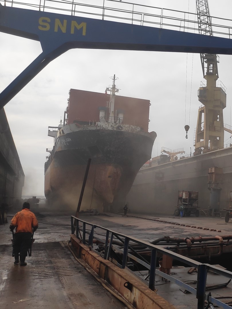 Vessel at dry dock at Midia port