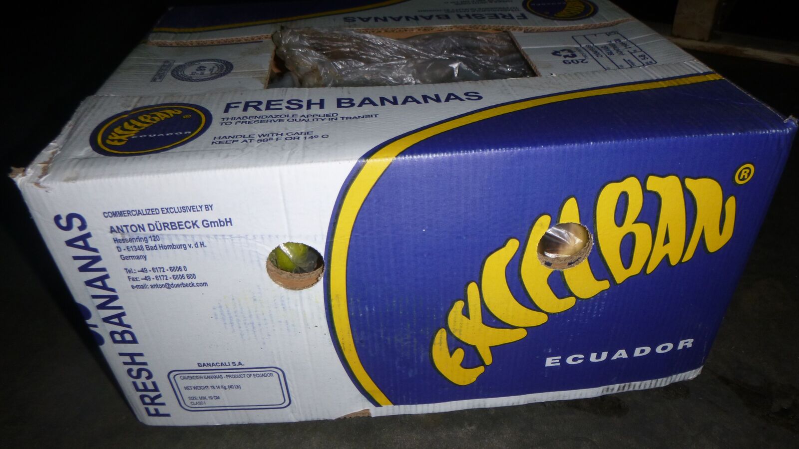 Random inspection of boxes with allegedly damaged bananas. Visual condition