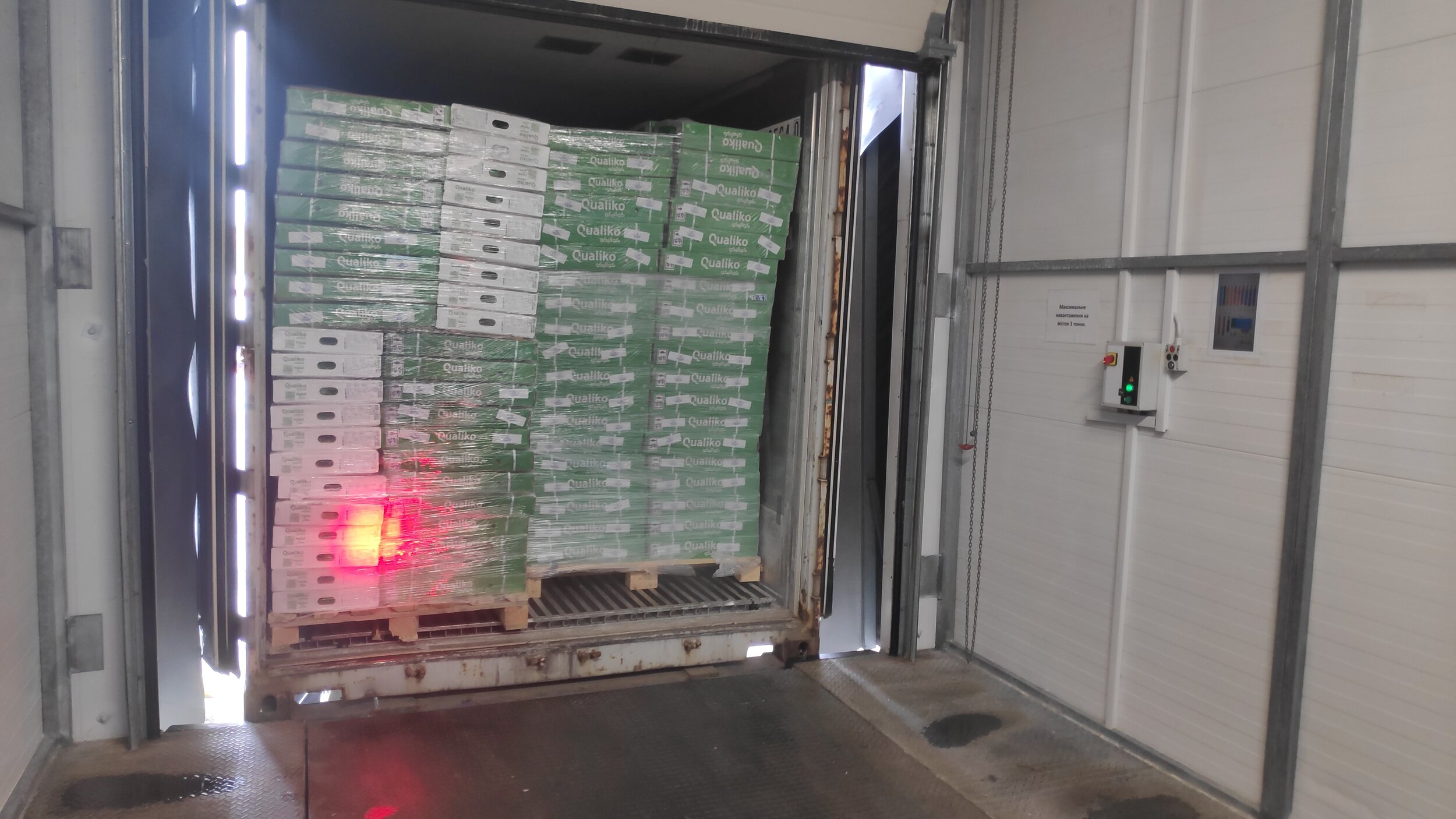 Opening of the container with allegedly damaged frozen cargo