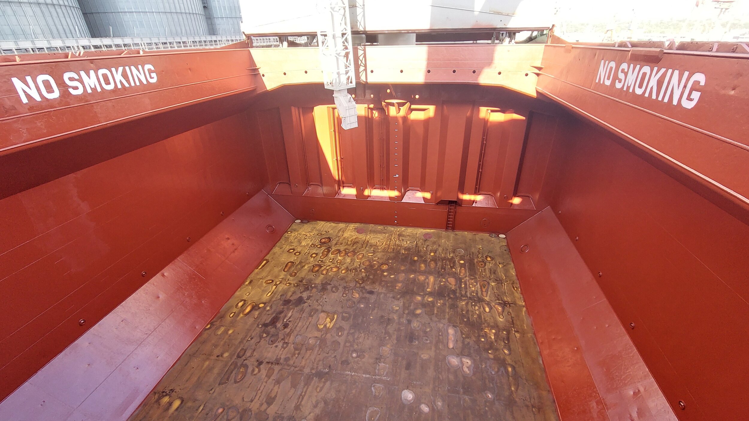 View of cargo hold from the coaming