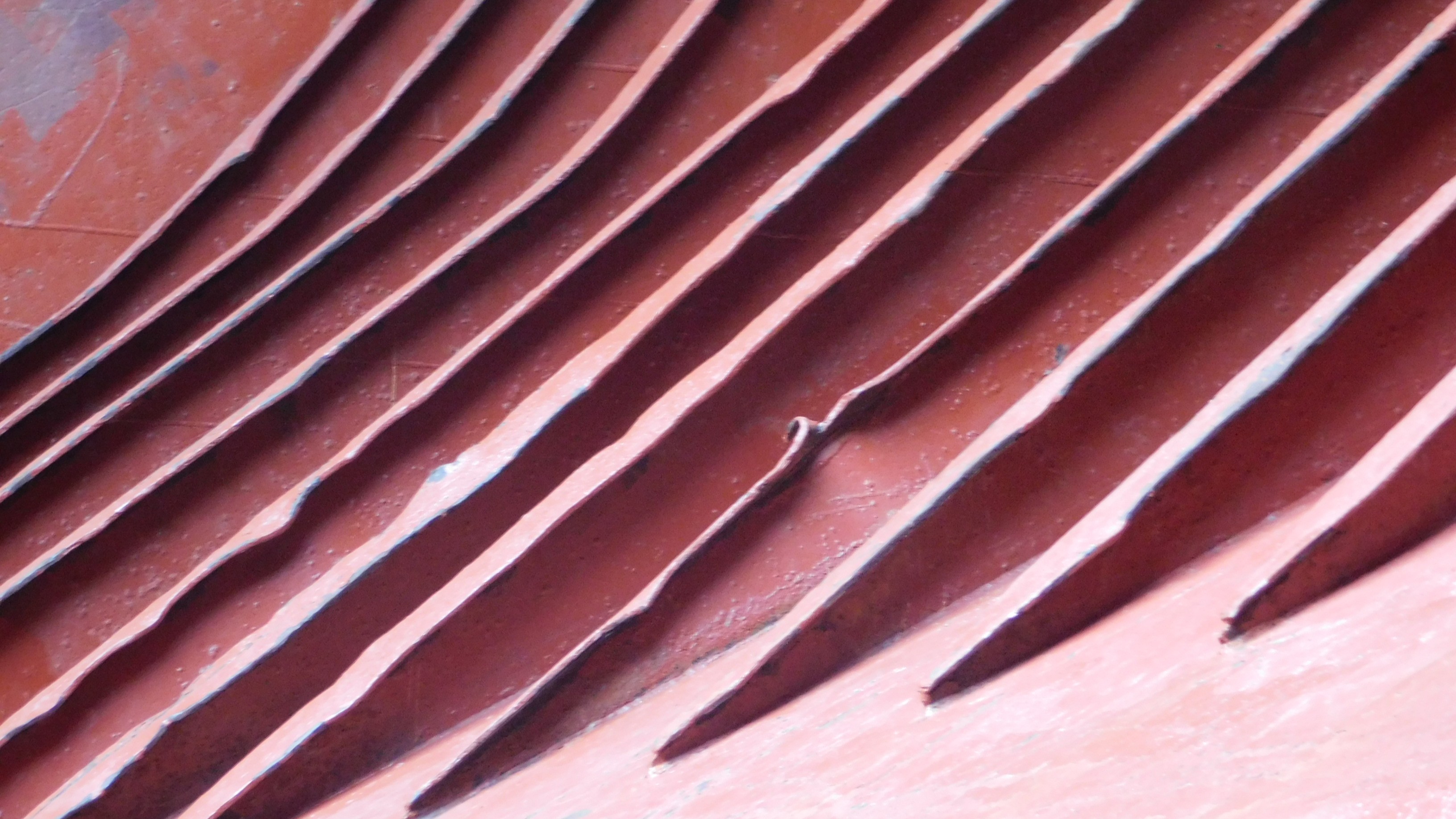 Condition of ship side frames, note bent and torn frame stiffeners