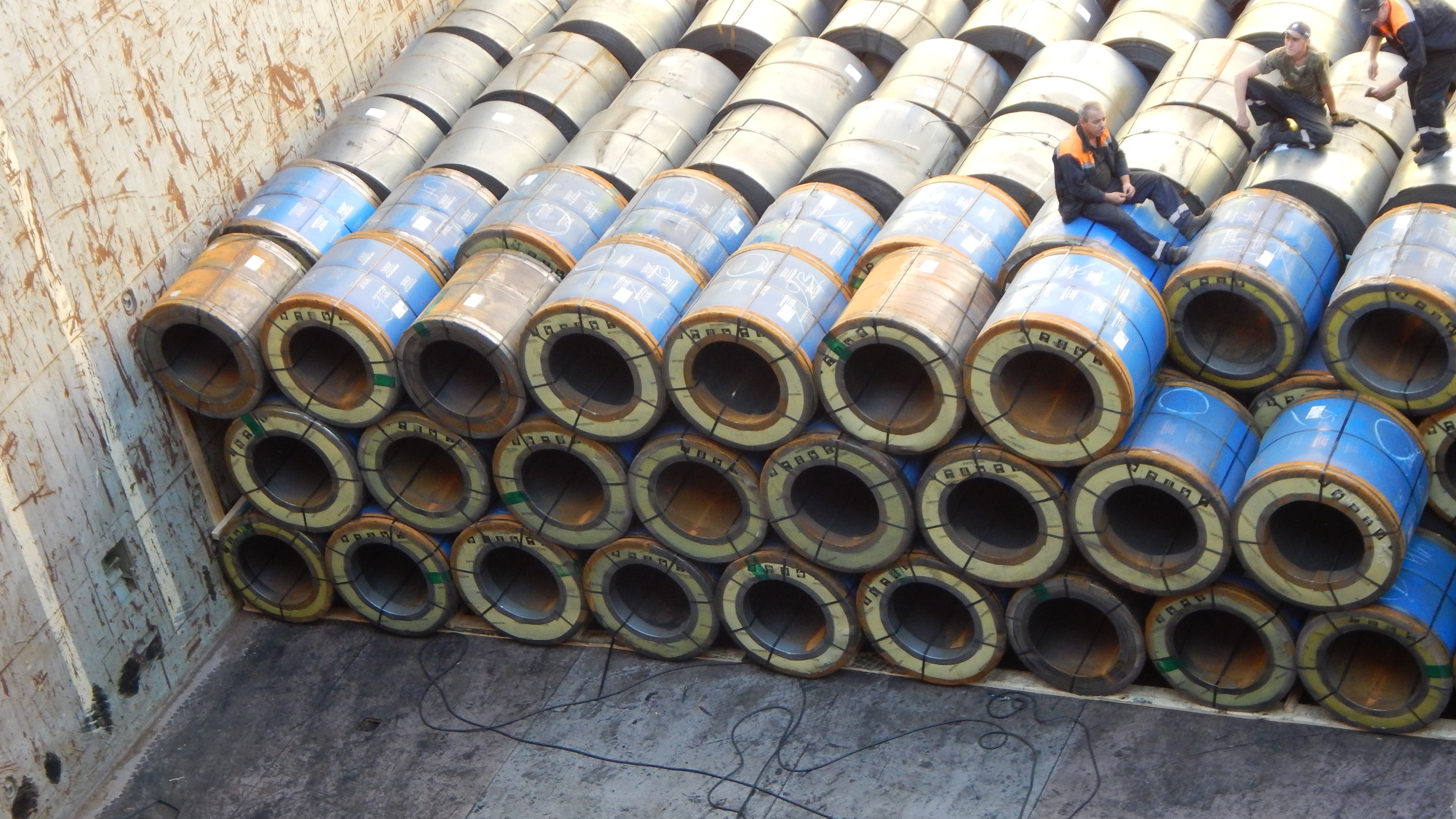 Cold rolled coils loaded in hold