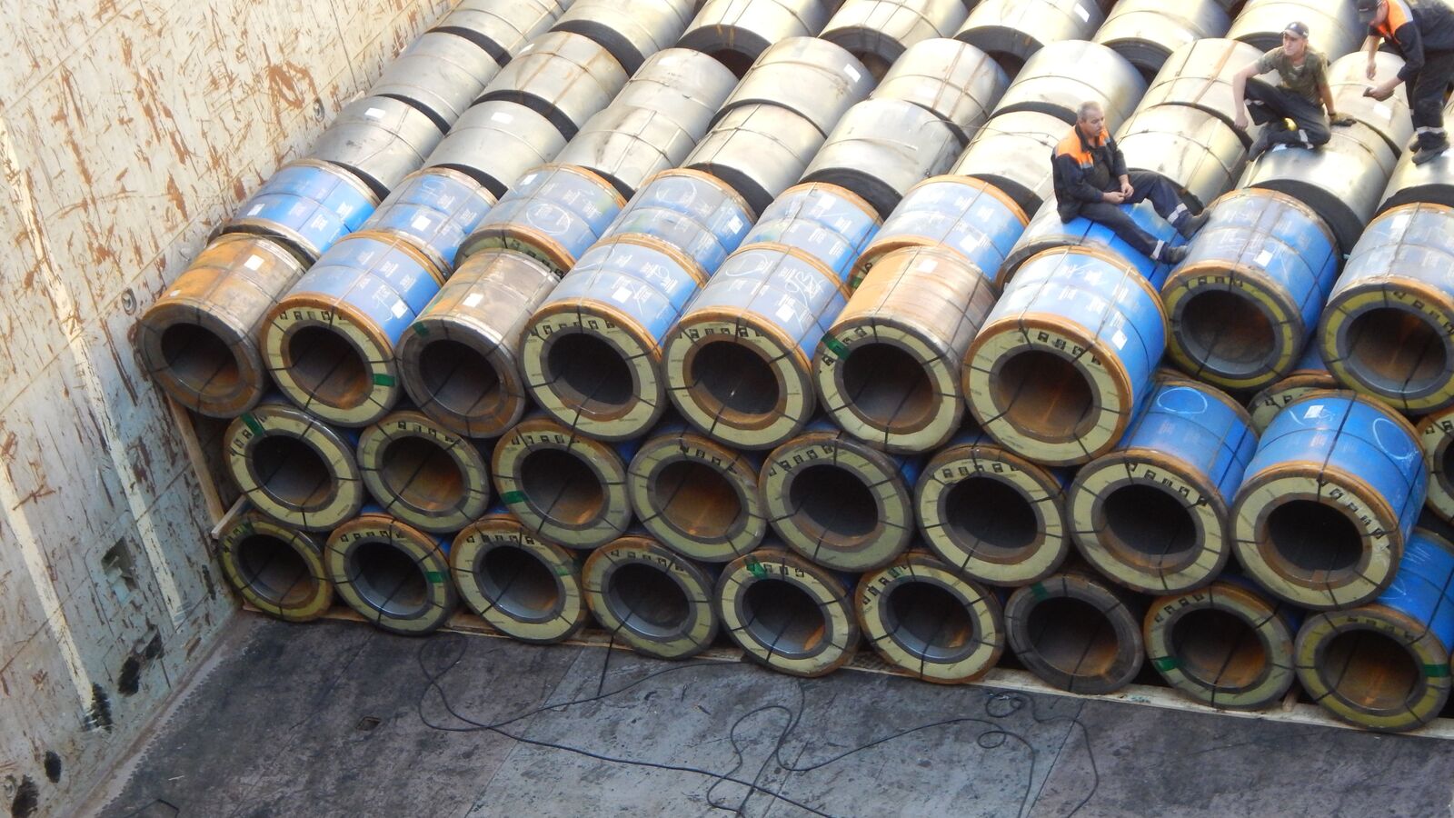 Cold rolled coils loaded in hold