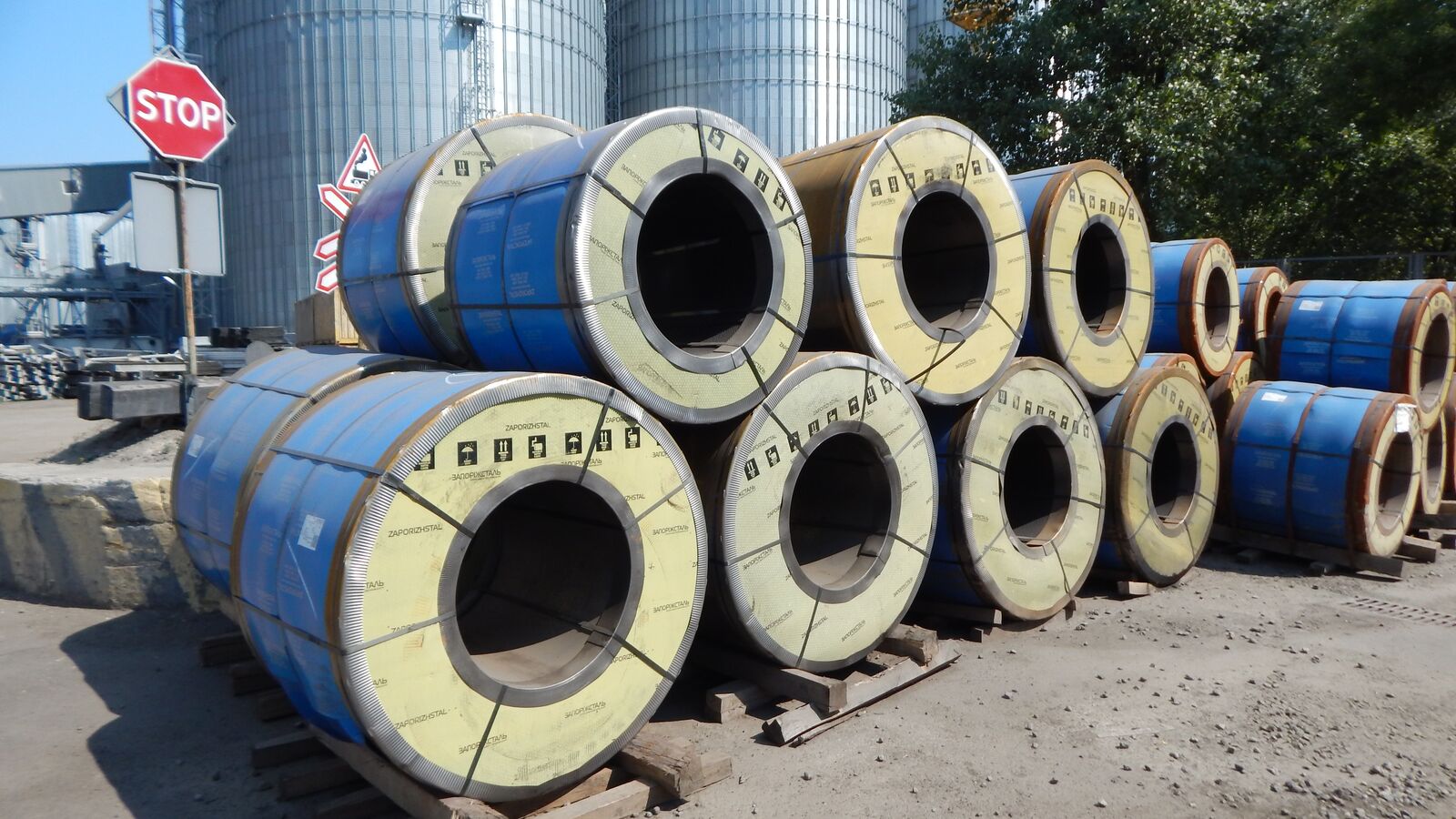 Cold rolled coils at the open storage