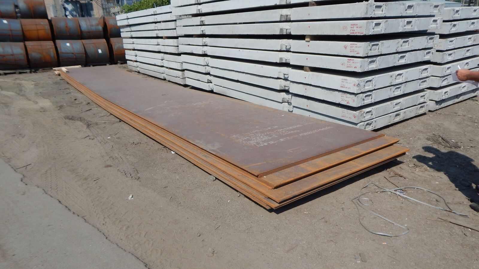 Hot rolled plates at the open storage