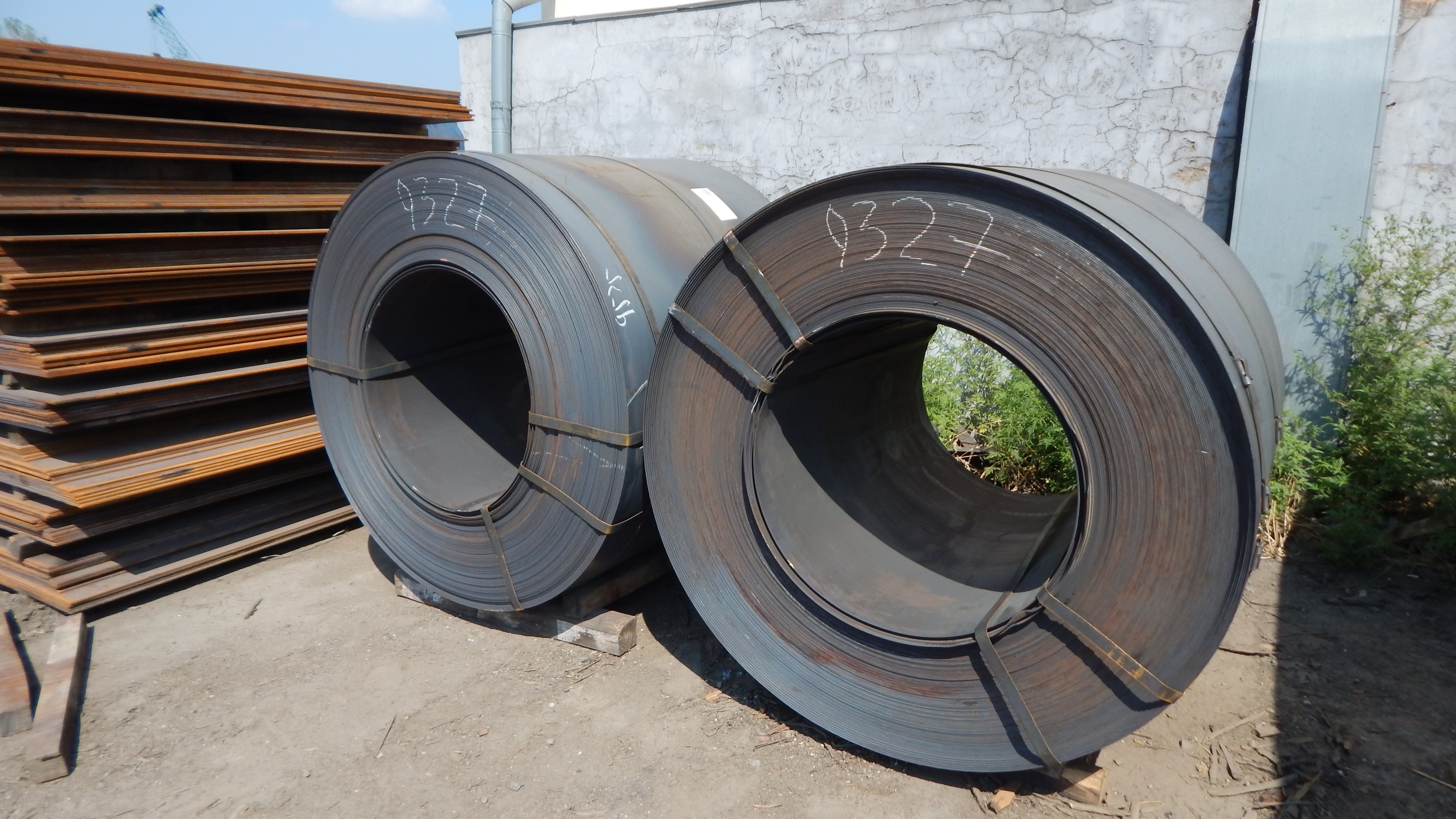 Hot rolled coils at the open storage