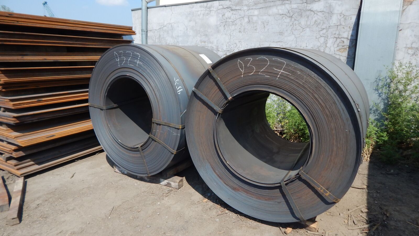 Hot rolled coils at the open storage