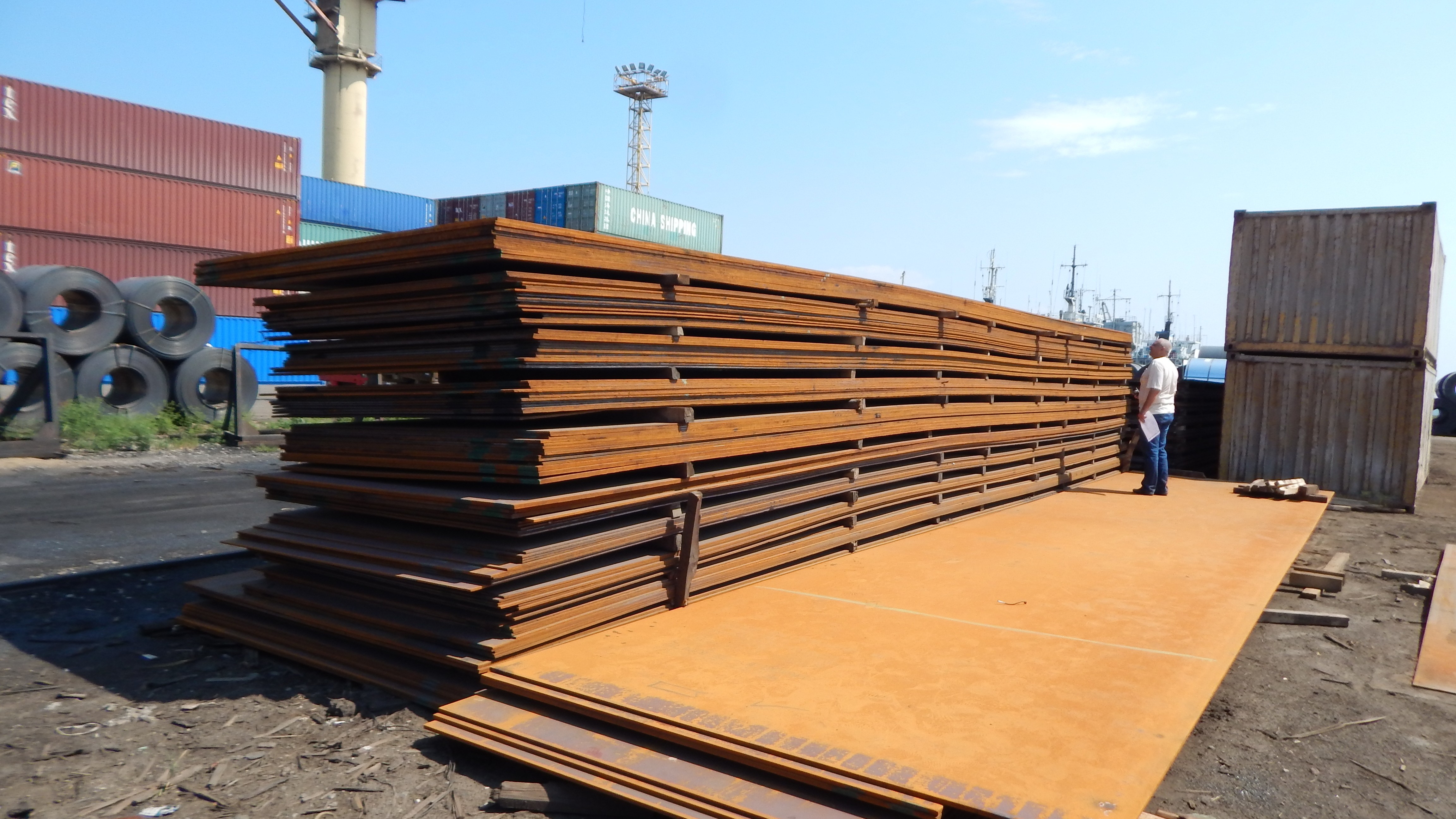 Hot rolled plates and hot rolled sheets at open storage