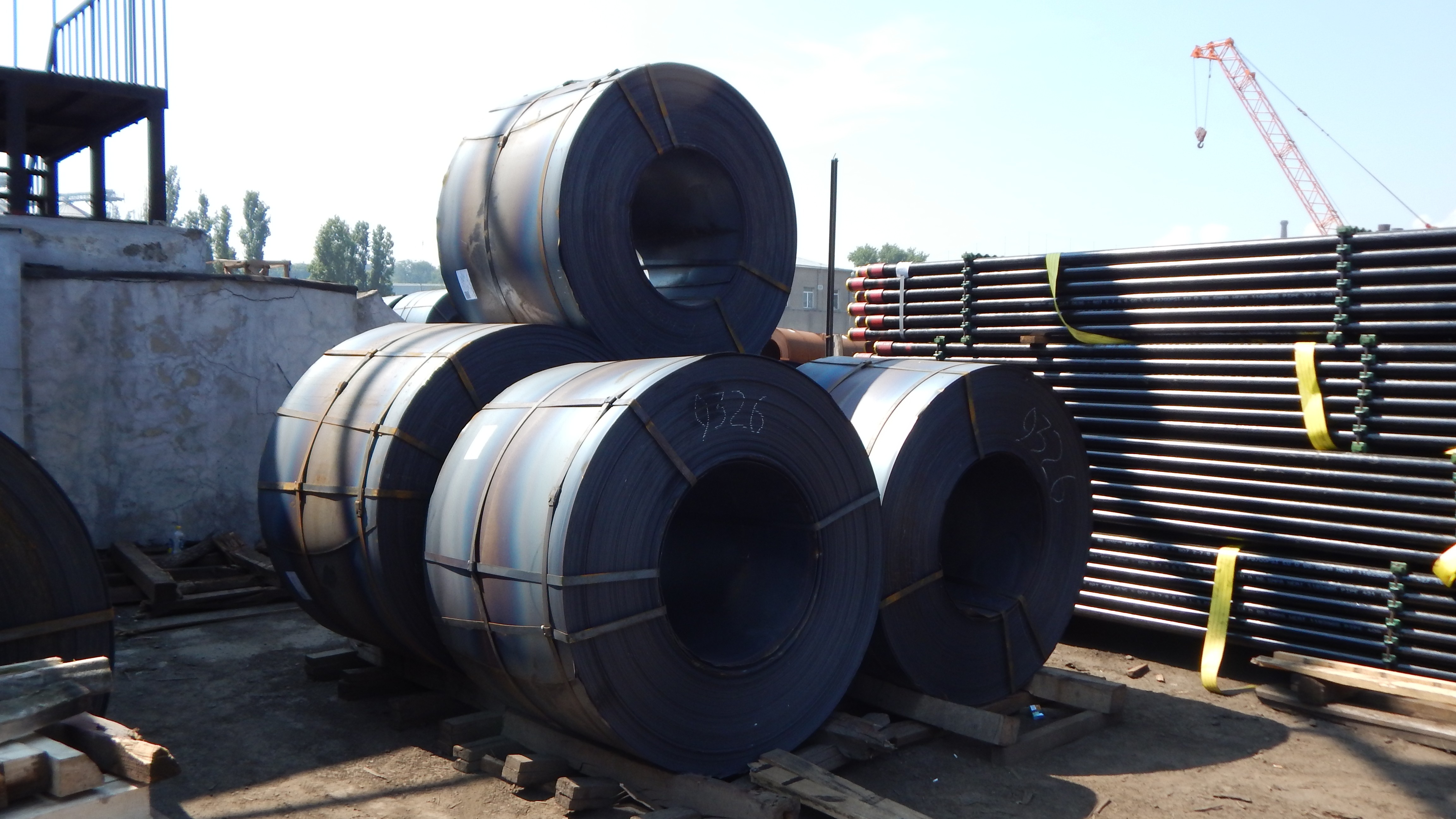 Hot rolled coils at the open storage