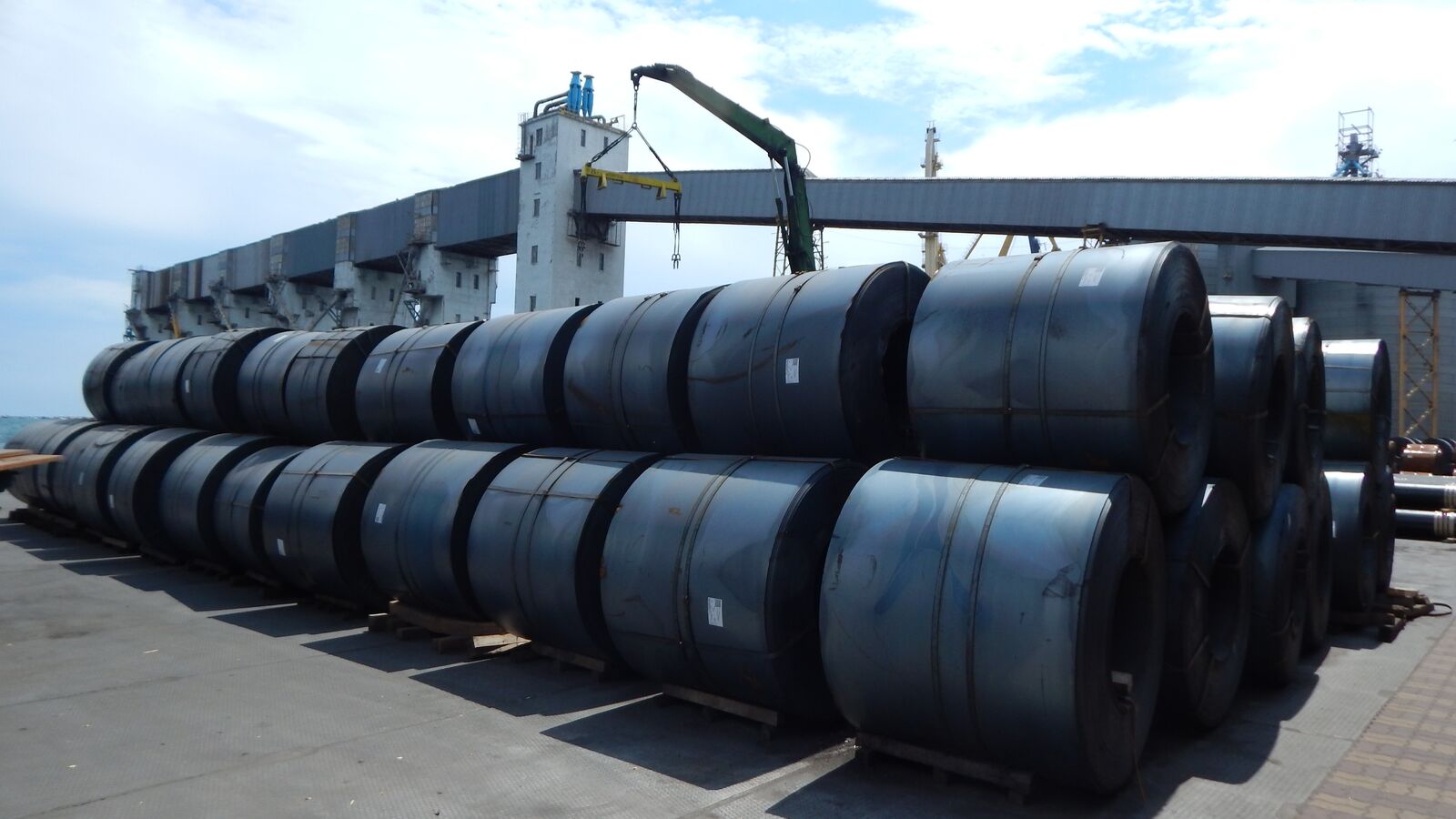 Hot rolled coils at the open storage