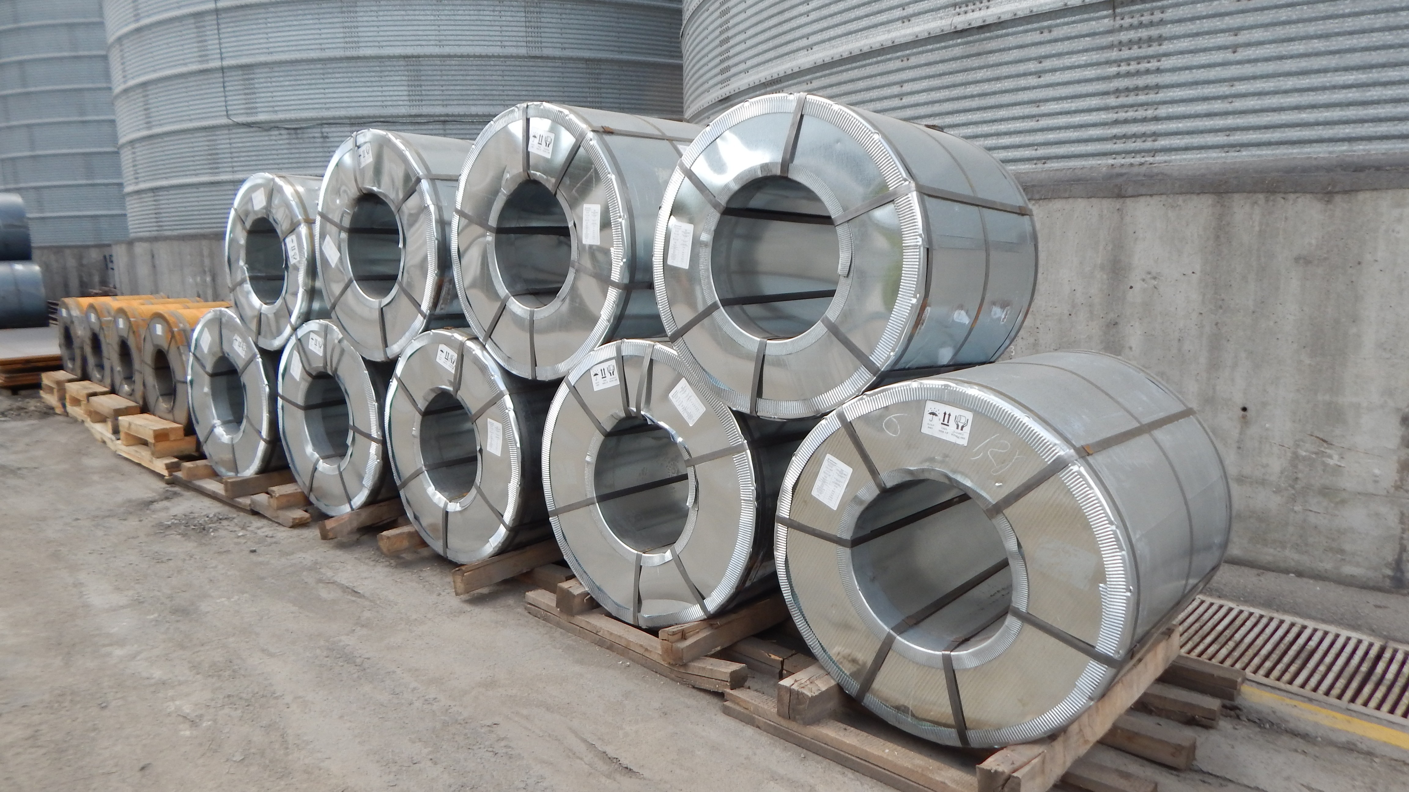 Cold rolled coils at the open storage