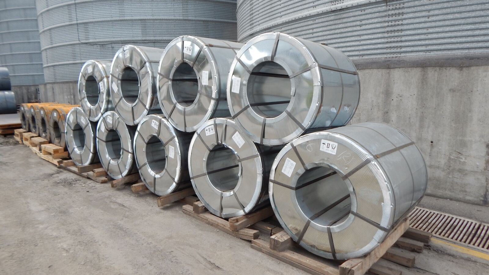 Cold rolled coils at the open storage