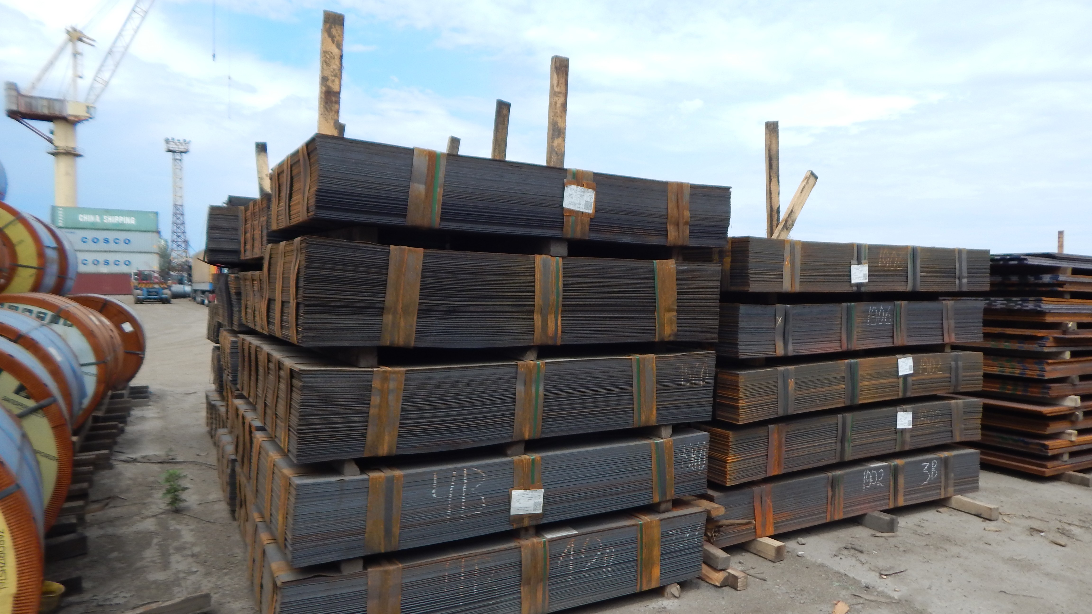Hot rolled sheet at the open storage