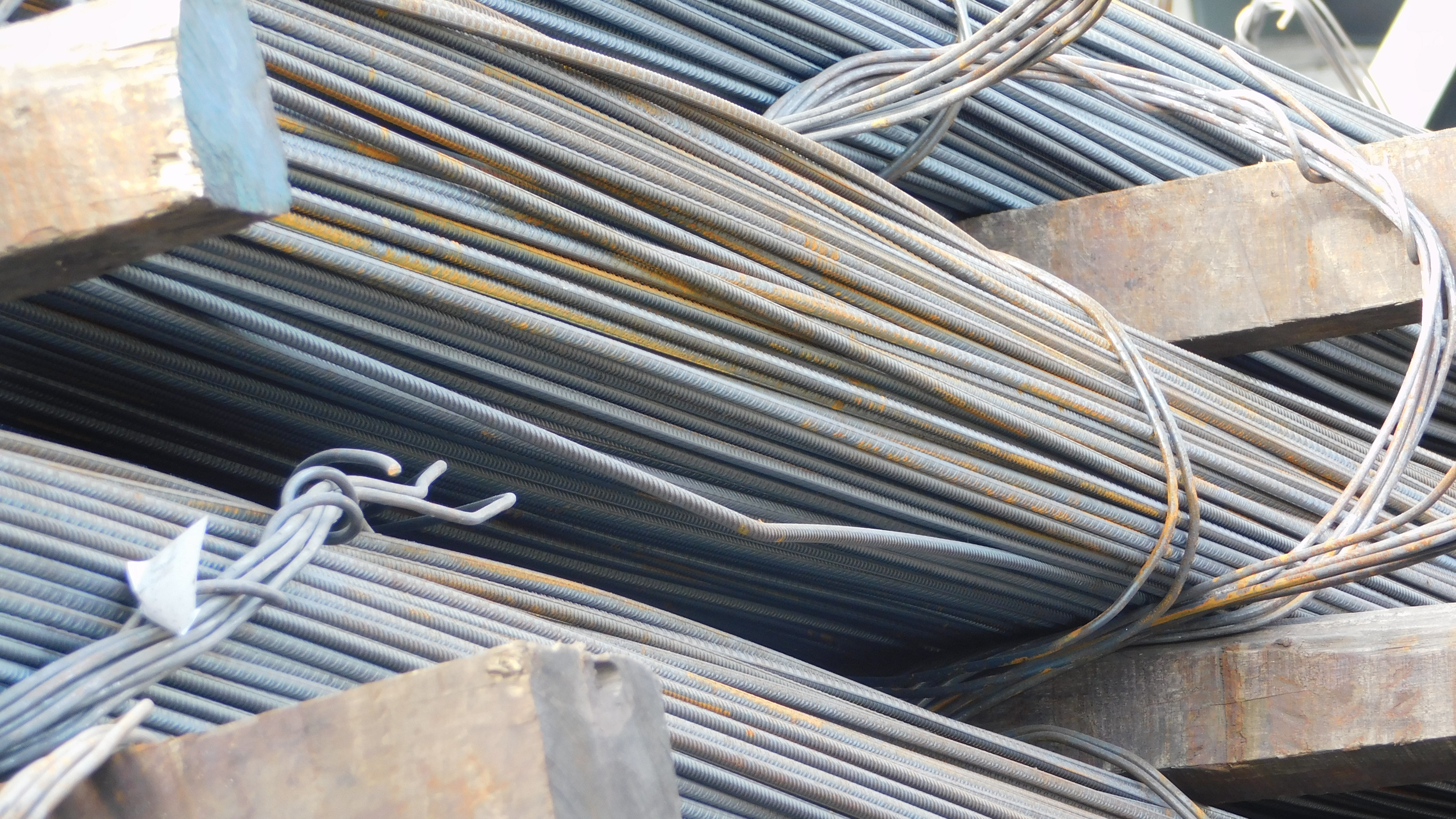 Bent along length steel reinforcing bars