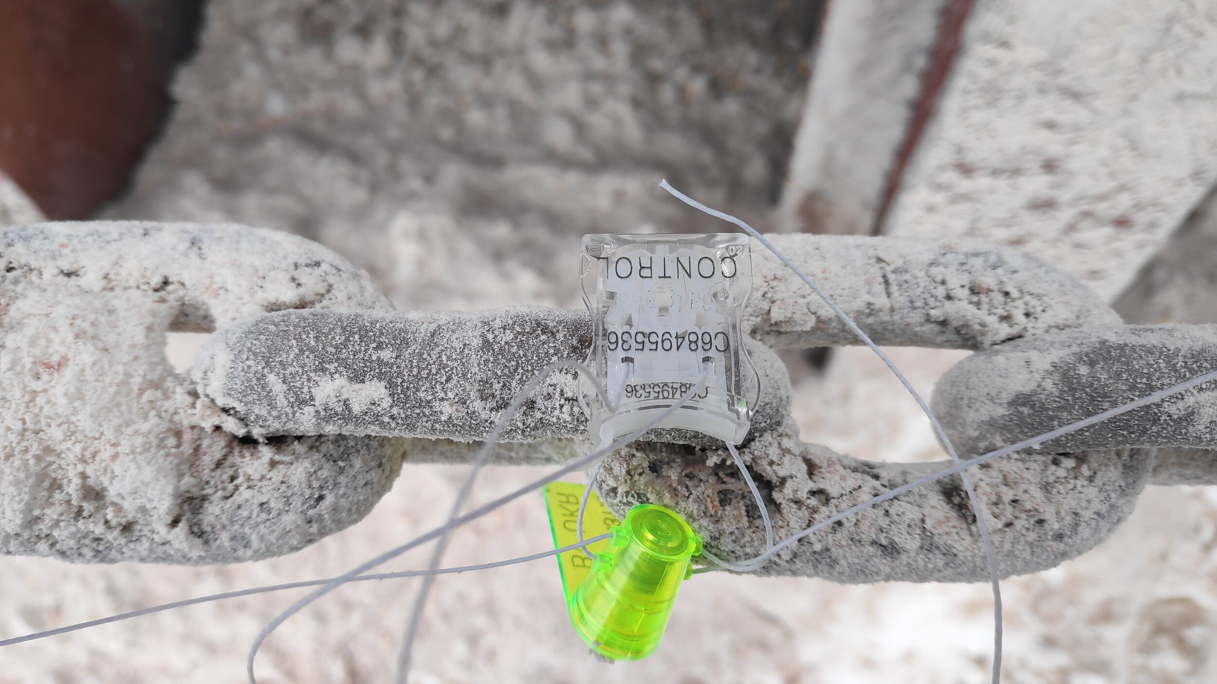 Hold sealed by plastic numbered seals